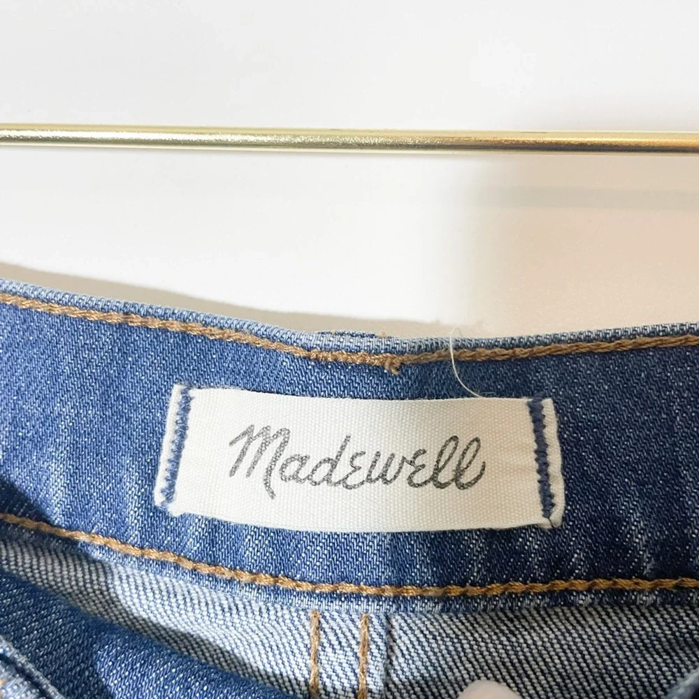 Madewell Womens Demi Boot Cut Jeans Blue Stretch Whiskered High Rise Denim 25 - Picture 4 of 6